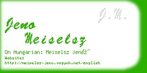 jeno meiselsz business card